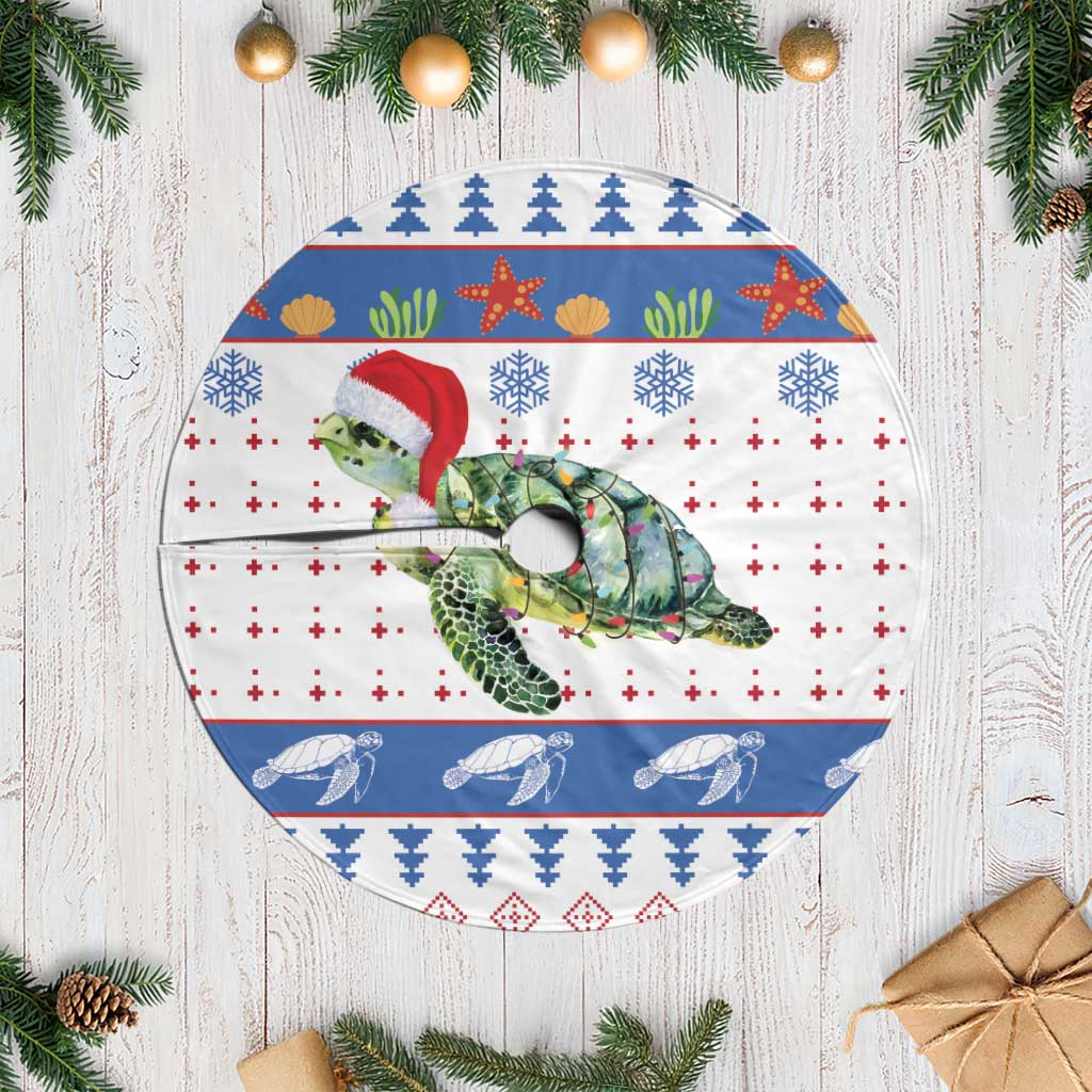 Turtle Xmas Tree Skirt Green Sea Turtle Merry Christmas - Wonder Print Shop