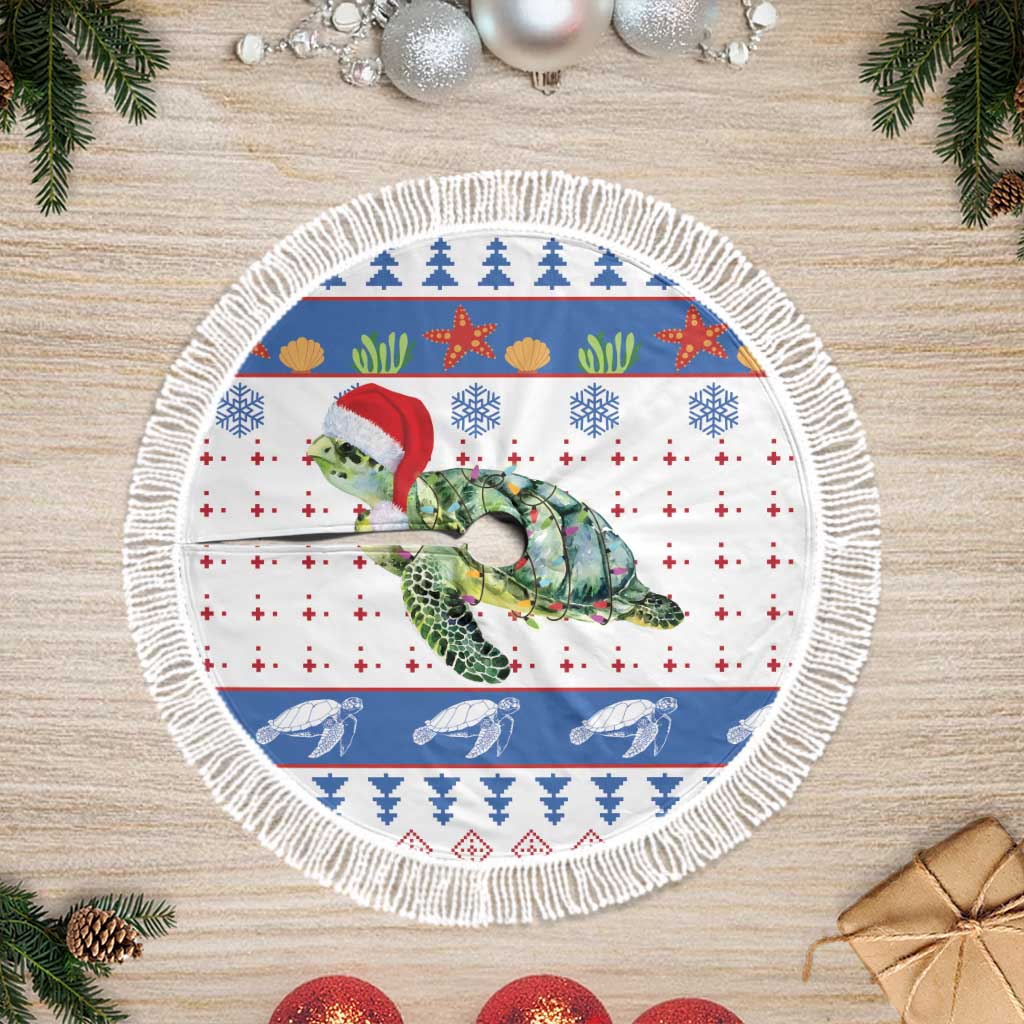 Turtle Xmas Tree Skirt Green Sea Turtle Merry Christmas - Wonder Print Shop