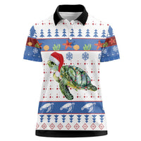 Turtle Xmas Women Polo Shirt Green Sea Turtle Merry Christmas - Wonder Print Shop