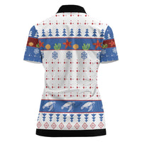 Turtle Xmas Women Polo Shirt Green Sea Turtle Merry Christmas - Wonder Print Shop