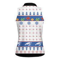 Turtle Xmas Women Sleeveless Polo Shirt Green Sea Turtle Merry Christmas - Wonder Print Shop