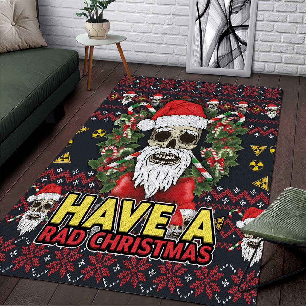 Skull Have A Rad Christmas Area Rug Santa Skull - Wonder Print Shop