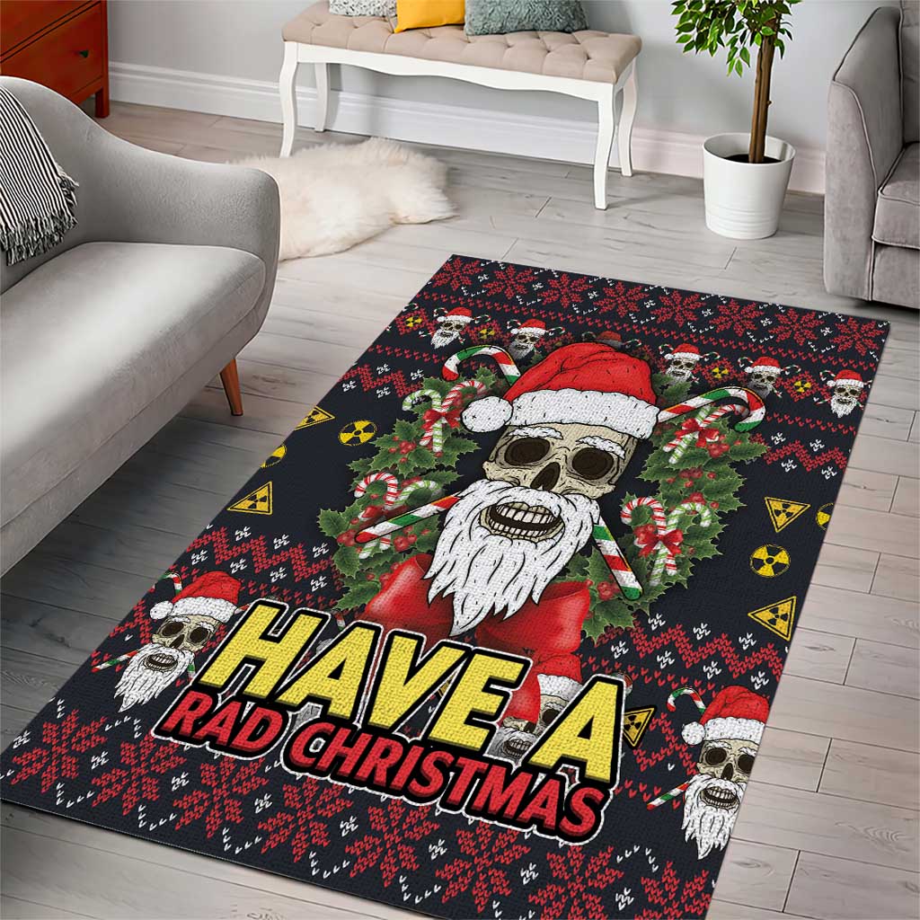 Skull Have A Rad Christmas Area Rug Santa Skull - Wonder Print Shop