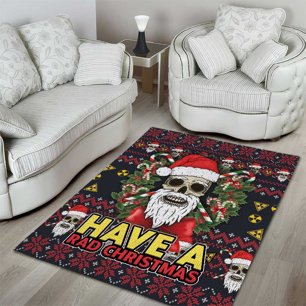 Skull Have A Rad Christmas Area Rug Santa Skull - Wonder Print Shop