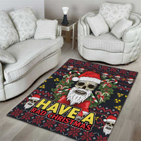 Skull Have A Rad Christmas Area Rug Santa Skull - Wonder Print Shop