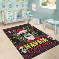 Skull Have A Rad Christmas Area Rug Santa Skull - Wonder Print Shop