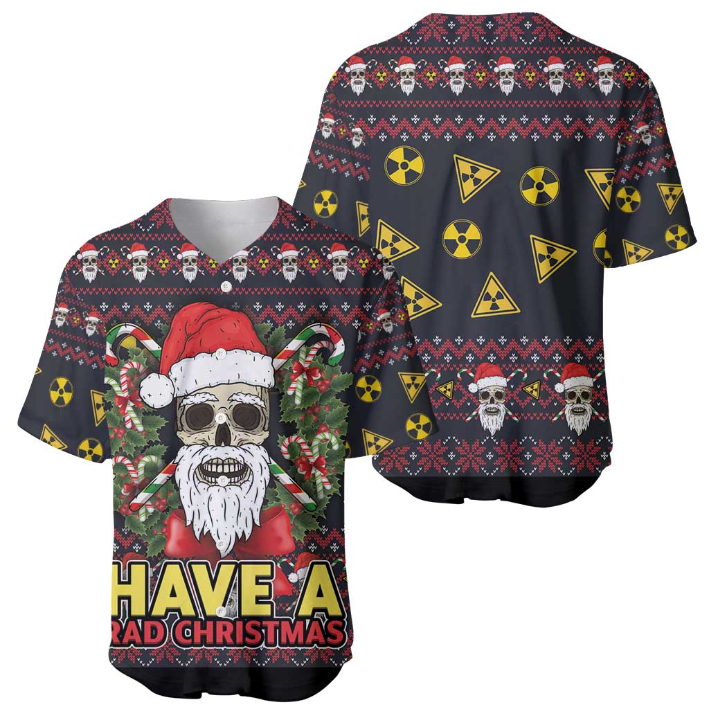 Skull Have A Rad Christmas Baseball Jersey Santa Skull - Wonder Print Shop