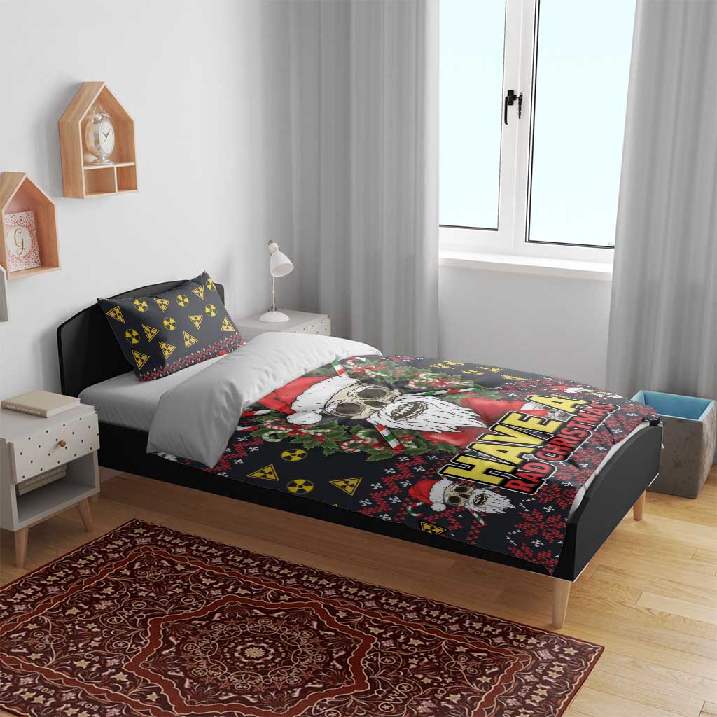 Skull Have A Rad Christmas Bedding Set Santa Skull - Wonder Print Shop