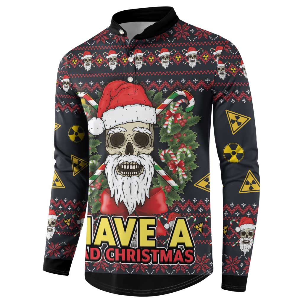 Skull Have A Rad Christmas Button Sweatshirt Santa Skull - Wonder Print Shop