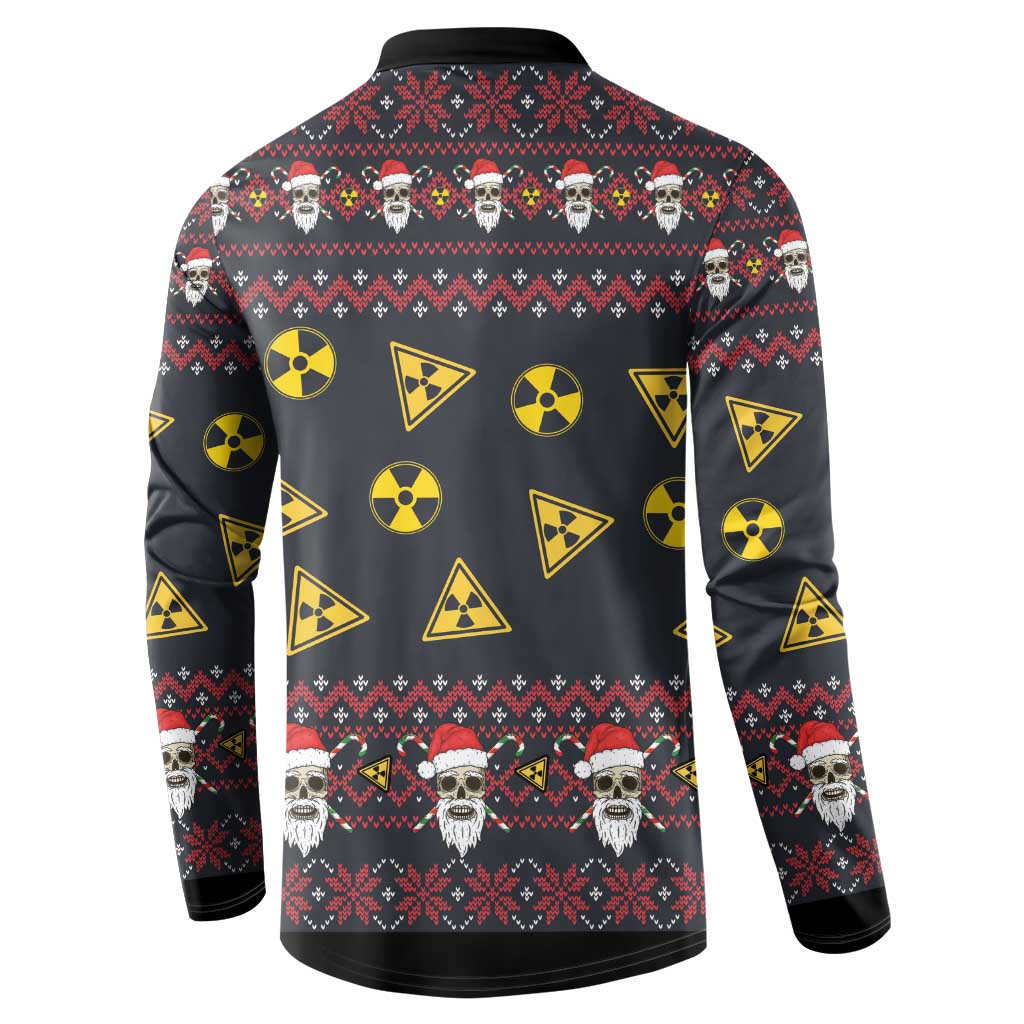 Skull Have A Rad Christmas Button Sweatshirt Santa Skull - Wonder Print Shop