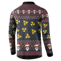 Skull Have A Rad Christmas Button Sweatshirt Santa Skull - Wonder Print Shop