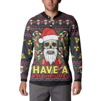 Skull Have A Rad Christmas Button Sweatshirt Santa Skull - Wonder Print Shop