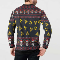 Skull Have A Rad Christmas Button Sweatshirt Santa Skull - Wonder Print Shop