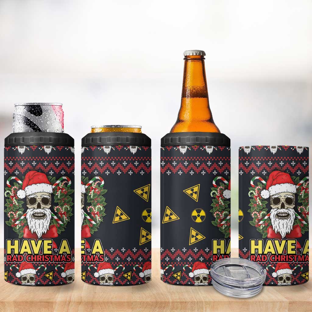 Skull Have A Rad Christmas 4 in 1 Can Cooler Tumbler Santa Skull - Wonder Print Shop