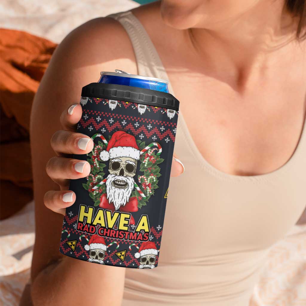 Skull Have A Rad Christmas 4 in 1 Can Cooler Tumbler Santa Skull - Wonder Print Shop