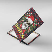 Skull Have A Rad Christmas Canvas Wall Art Santa Skull - Wonder Print Shop