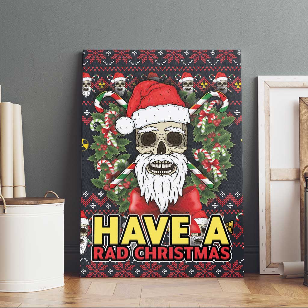 Skull Have A Rad Christmas Canvas Wall Art Santa Skull - Wonder Print Shop