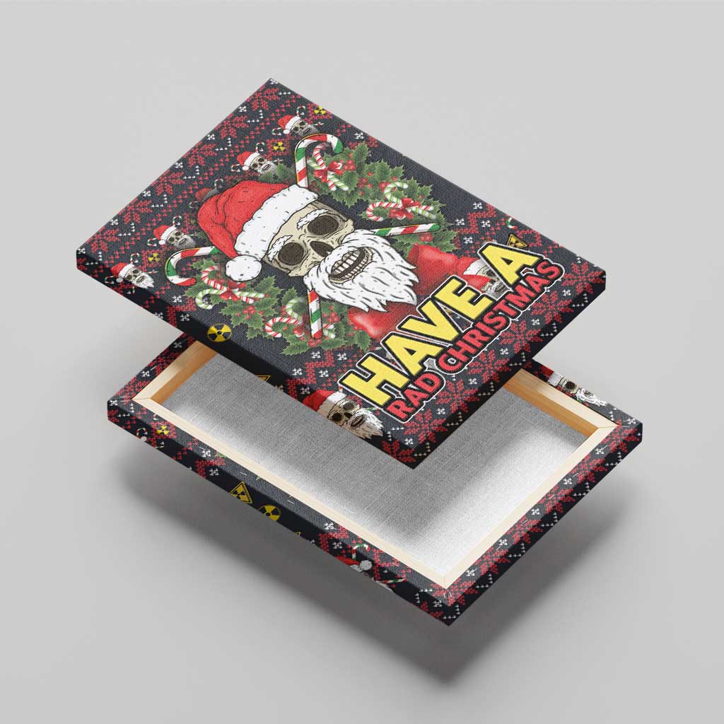 Skull Have A Rad Christmas Canvas Wall Art Santa Skull - Wonder Print Shop