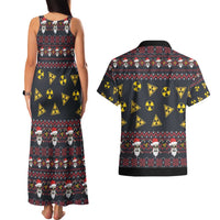 Skull Have A Rad Christmas Couples Matching Tank Maxi Dress and Hawaiian Shirt Santa Skull - Wonder Print Shop