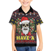 Skull Have A Rad Christmas Family Matching Off Shoulder Short Dress and Hawaiian Shirt Santa Skull - Wonder Print Shop