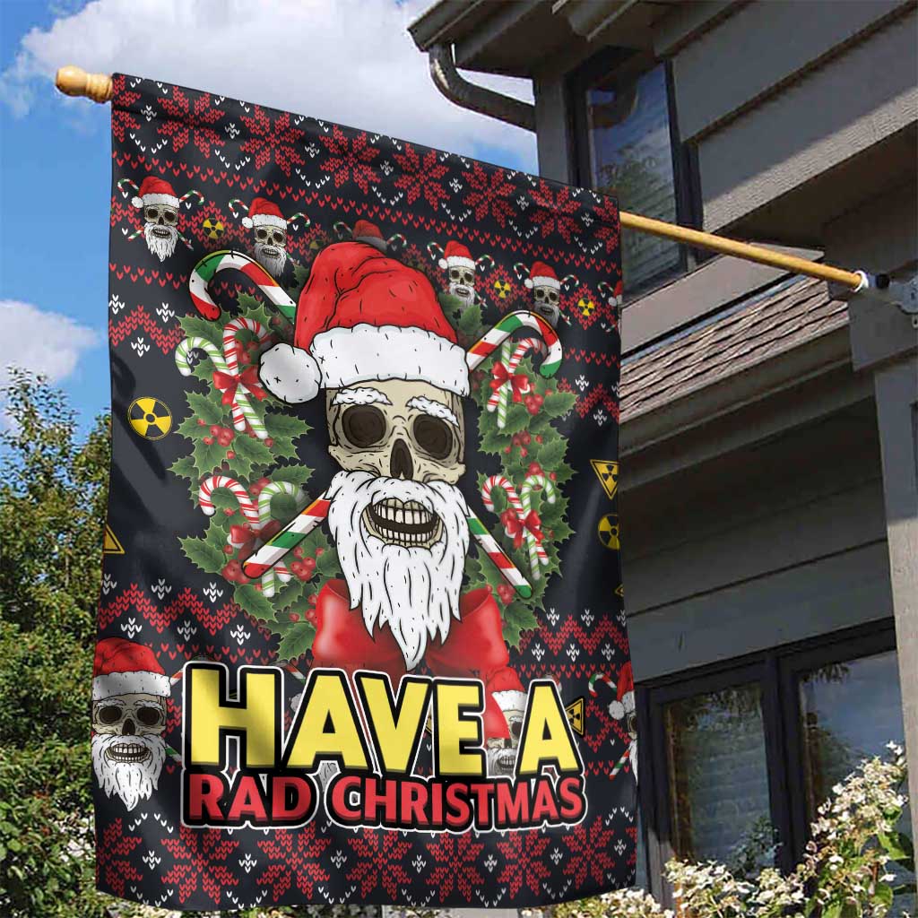 Skull Have A Rad Christmas Garden Flag Santa Skull - Wonder Print Shop