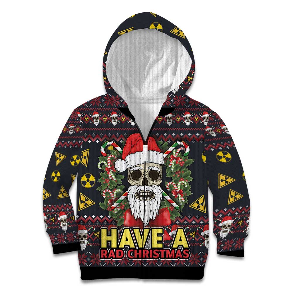 Skull Have A Rad Christmas Kid Hoodie Santa Skull - Wonder Print Shop