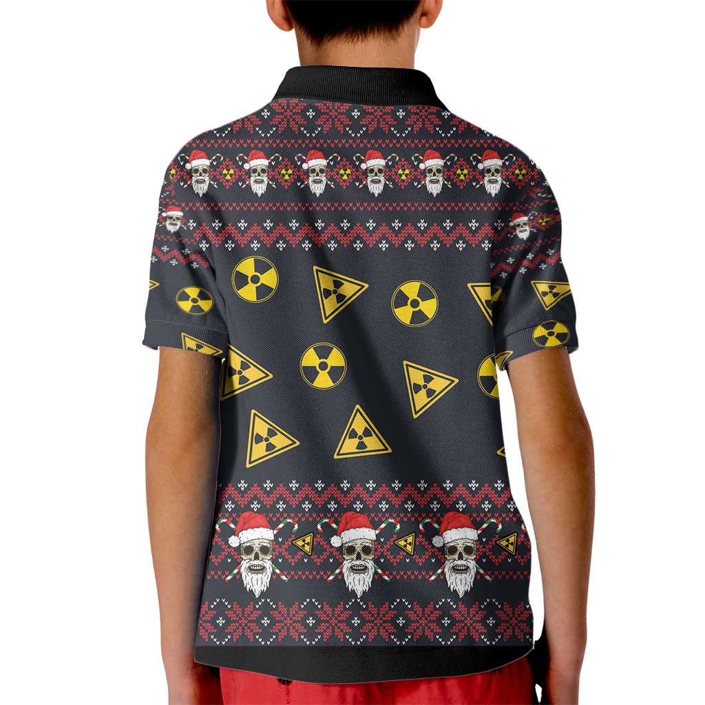 Skull Have A Rad Christmas Kid Polo Shirt Santa Skull - Wonder Print Shop