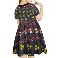 Skull Have A Rad Christmas Kid Short Sleeve Dress Santa Skull - Wonder Print Shop