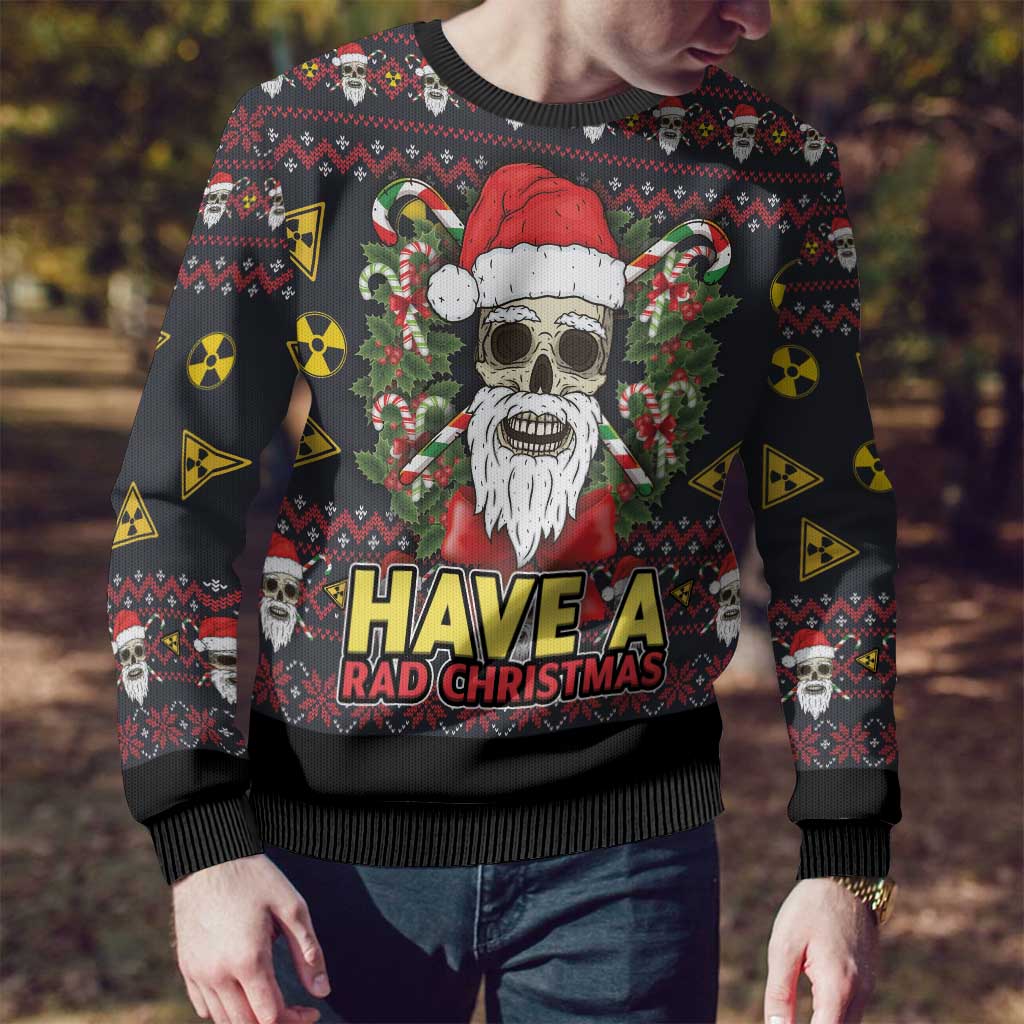 Skull Have A Rad Christmas Ugly Christmas Sweater Santa Skull - Wonder Print Shop