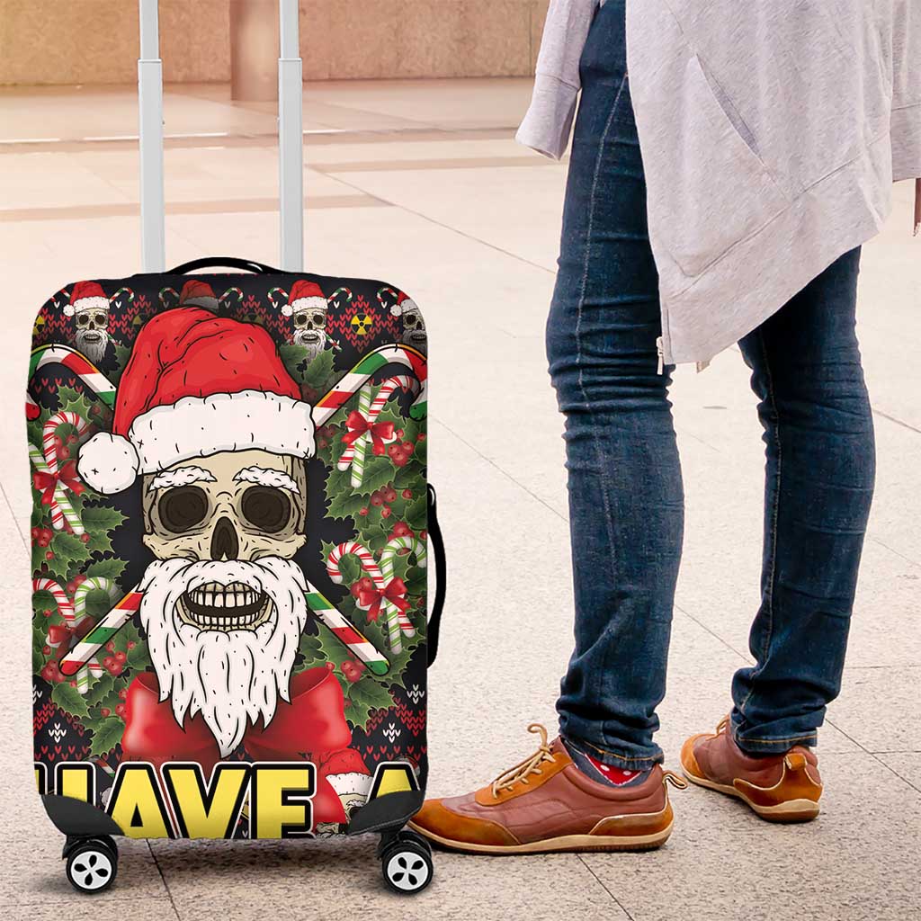 Skull Have A Rad Christmas Luggage Cover Santa Skull - Wonder Print Shop