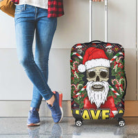 Skull Have A Rad Christmas Luggage Cover Santa Skull - Wonder Print Shop