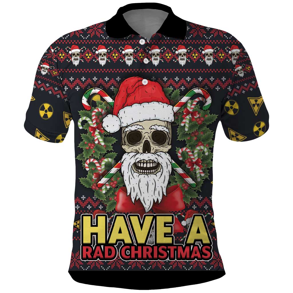Skull Have A Rad Christmas Polo Shirt Santa Skull - Wonder Print Shop