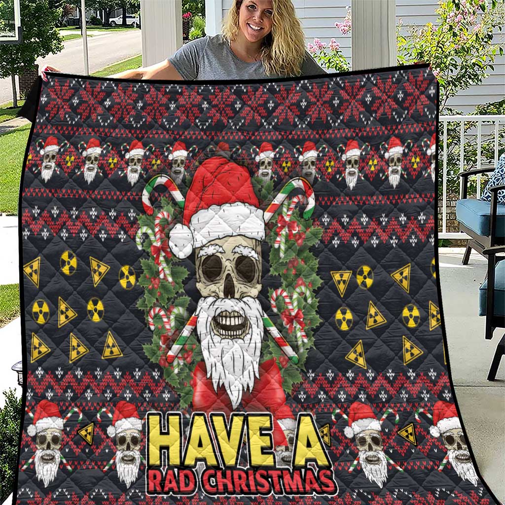Skull Have A Rad Christmas Quilt Santa Skull - Wonder Print Shop
