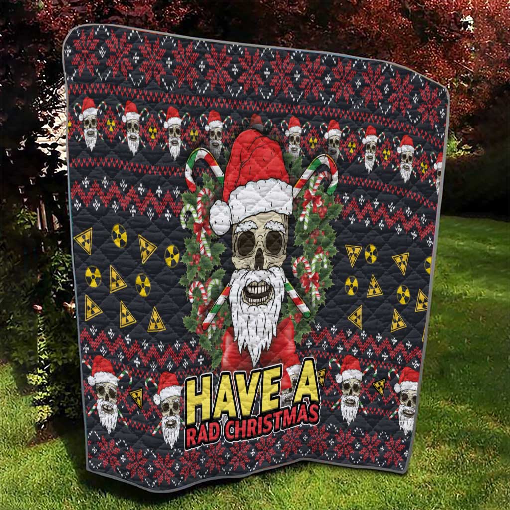 Skull Have A Rad Christmas Quilt Santa Skull - Wonder Print Shop