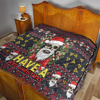 Skull Have A Rad Christmas Quilt Santa Skull - Wonder Print Shop