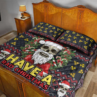 Skull Have A Rad Christmas Quilt Bed Set Santa Skull - Wonder Print Shop