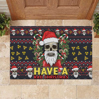 Skull Have A Rad Christmas Rubber Doormat Santa Skull - Wonder Print Shop