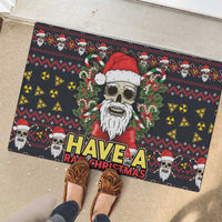 Skull Have A Rad Christmas Rubber Doormat Santa Skull - Wonder Print Shop
