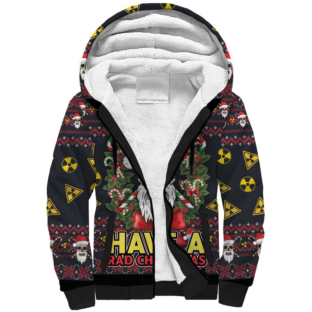 Skull Have A Rad Christmas Sherpa Hoodie Santa Skull - Wonder Print Shop