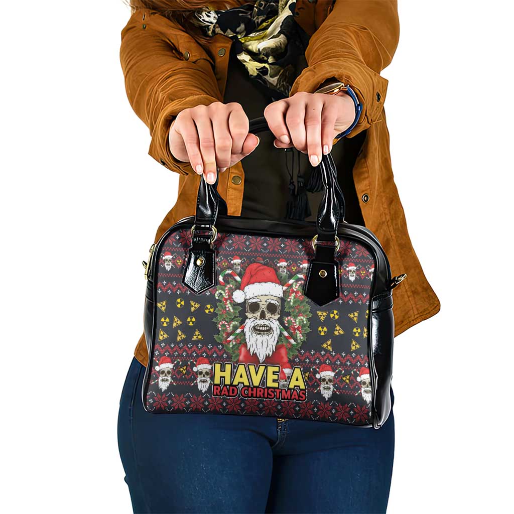 Skull Have A Rad Christmas Shoulder Handbag Santa Skull