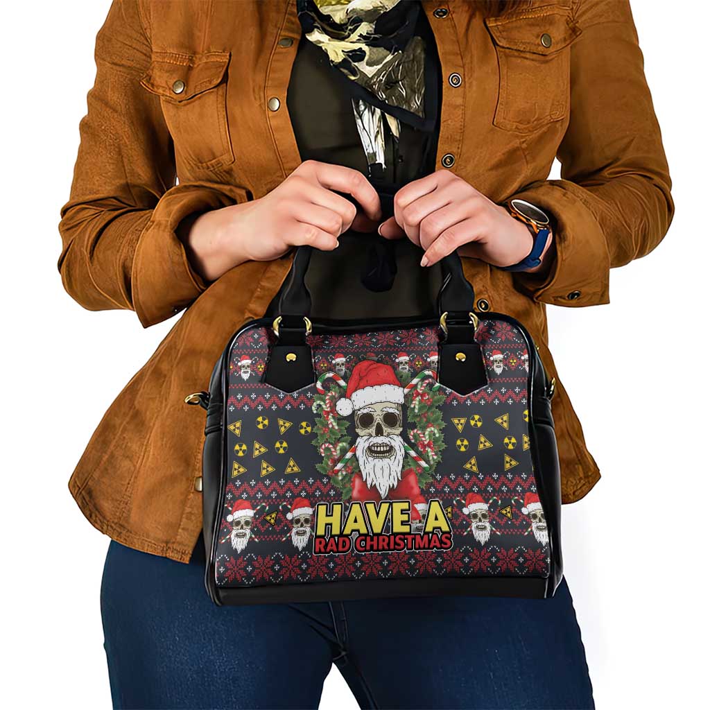 Skull Have A Rad Christmas Shoulder Handbag Santa Skull