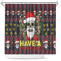 Skull Have A Rad Christmas Shower Curtain Santa Skull