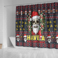 Skull Have A Rad Christmas Shower Curtain Santa Skull