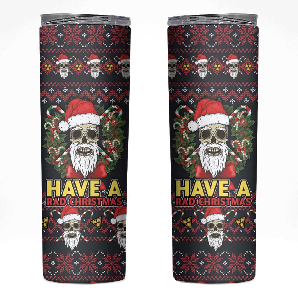 Skull Have A Rad Christmas Skinny Tumbler Santa Skull - Wonder Print Shop