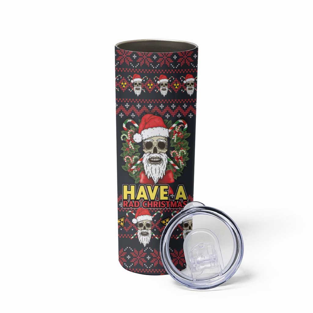 Skull Have A Rad Christmas Skinny Tumbler Santa Skull - Wonder Print Shop