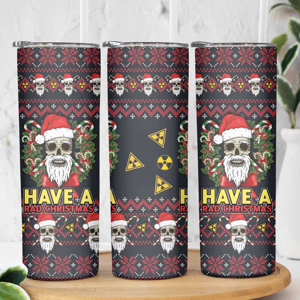 Skull Have A Rad Christmas Skinny Tumbler Santa Skull - Wonder Print Shop
