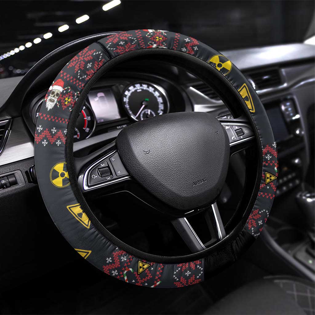 Skull Have A Rad Christmas Steering Wheel Cover Santa Skull - Wonder Print Shop