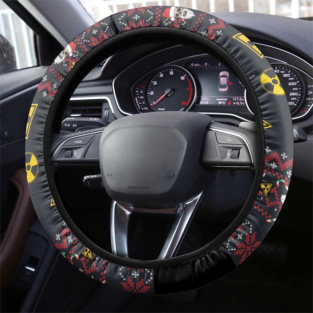 Skull Have A Rad Christmas Steering Wheel Cover Santa Skull - Wonder Print Shop