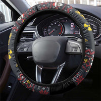 Skull Have A Rad Christmas Steering Wheel Cover Santa Skull - Wonder Print Shop