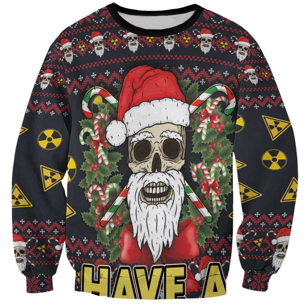 Skull Have A Rad Christmas Sweatshirt Santa Skull - Wonder Print Shop